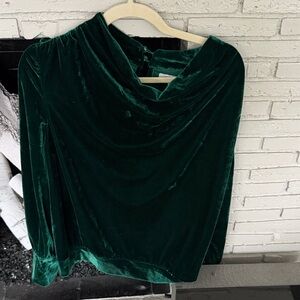 Elegant Green Velvet Top XL